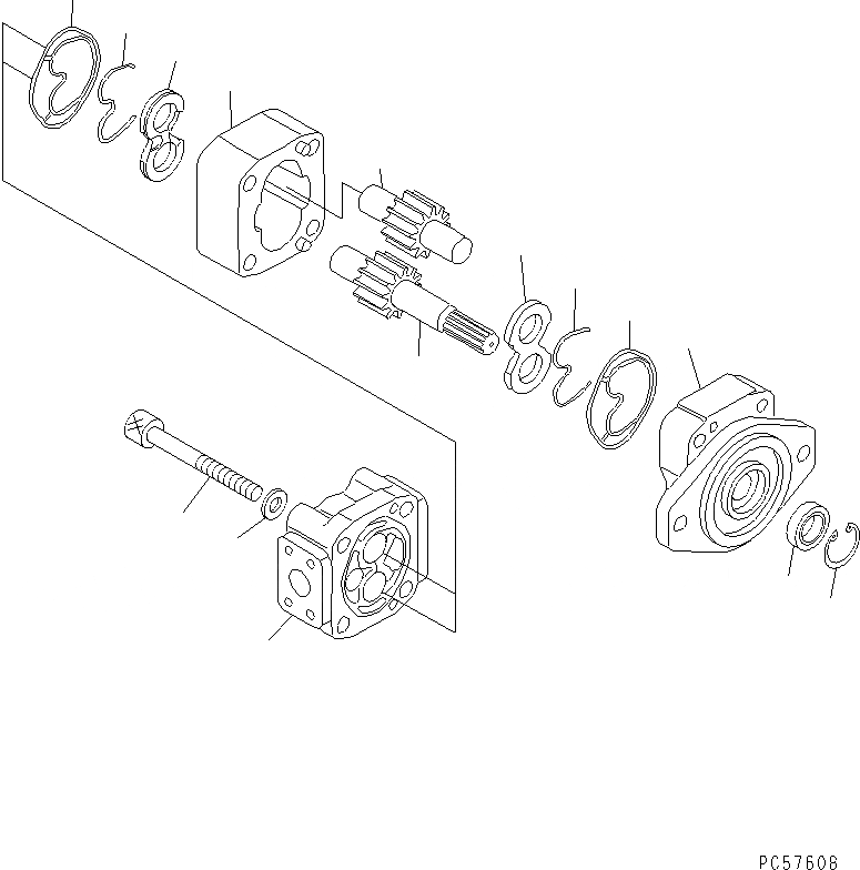 Схема запчастей Komatsu GD511A-1 - НАСОС ТРАНСМИССИИ(№-) СИЛОВАЯ ПЕРЕДАЧА