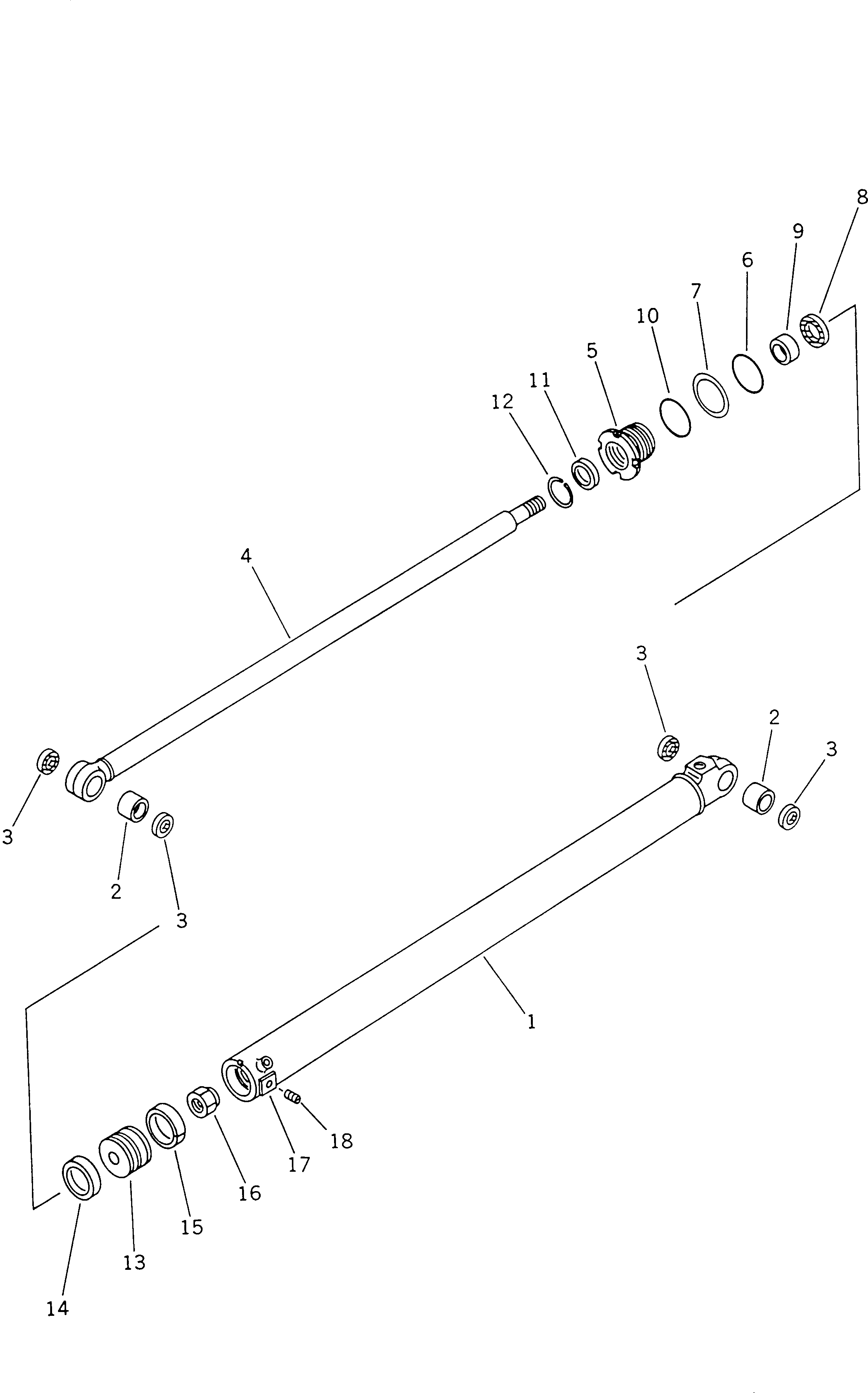 Схема запчастей Komatsu GD511A-1 - ЦИЛИНДР СДВИГ. ОТВАЛА(№-) ГИДРАВЛИКА