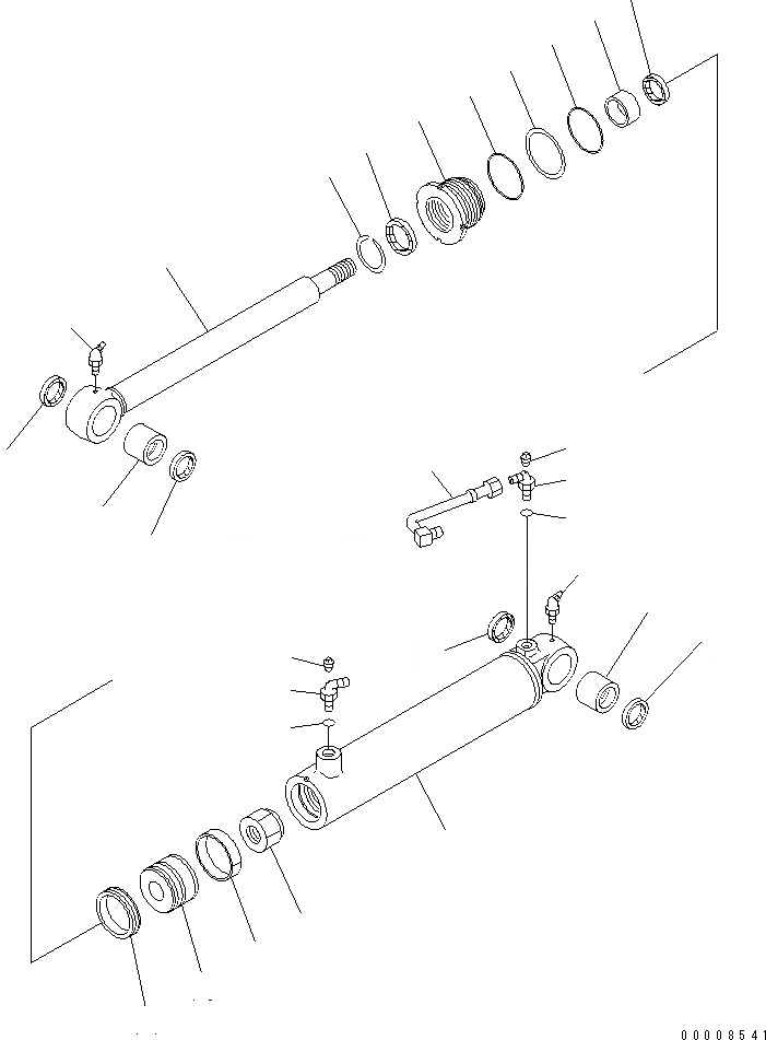 Схема запчастей Komatsu GD521A-1E - ЦИЛИНДР НАКЛОНА(№9-) СИЛОВАЯ ПЕРЕДАЧА