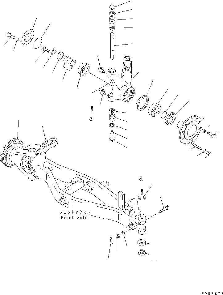 Схема запчастей Komatsu GD521A-1E - ПЕРЕДНИЙ МОСТ (/) СИЛОВАЯ ПЕРЕДАЧА