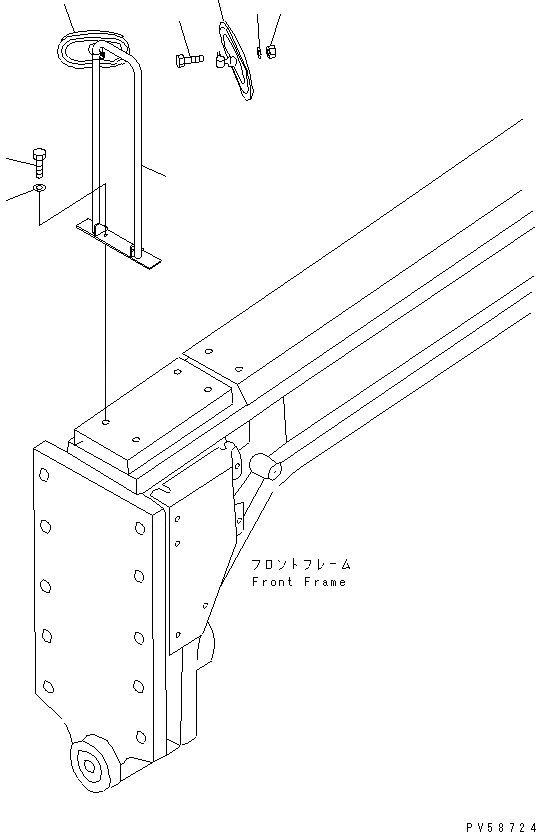 Схема запчастей Komatsu GD521A-1E - ПЕРЕДН.  ЗЕРКАЛА(С ШИНЫ CARIER) РАМА И ЧАСТИ КОРПУСА