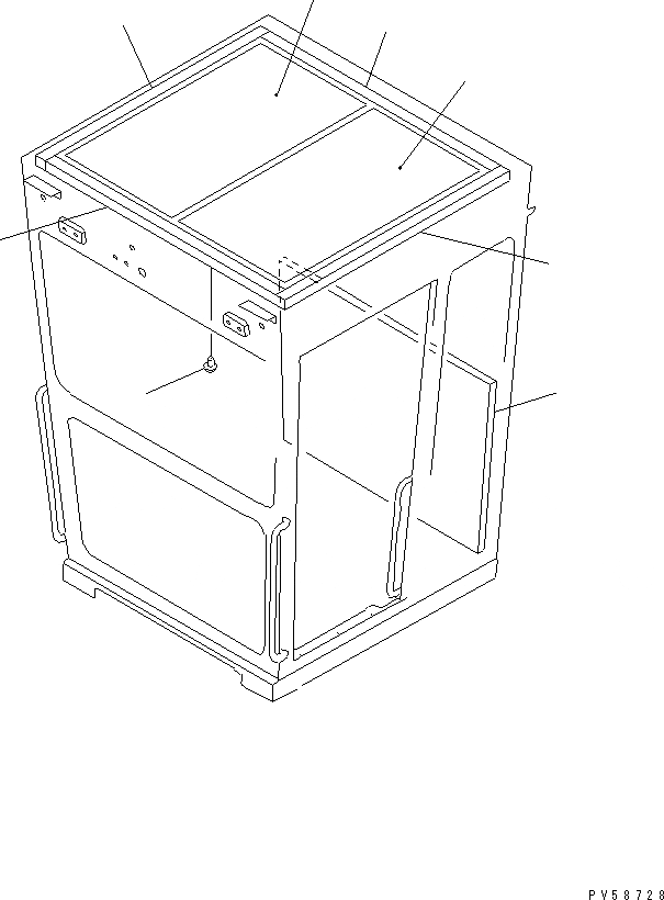 Схема запчастей Komatsu GD521A-1E - КАБИНА (/) РАМА И ЧАСТИ КОРПУСА