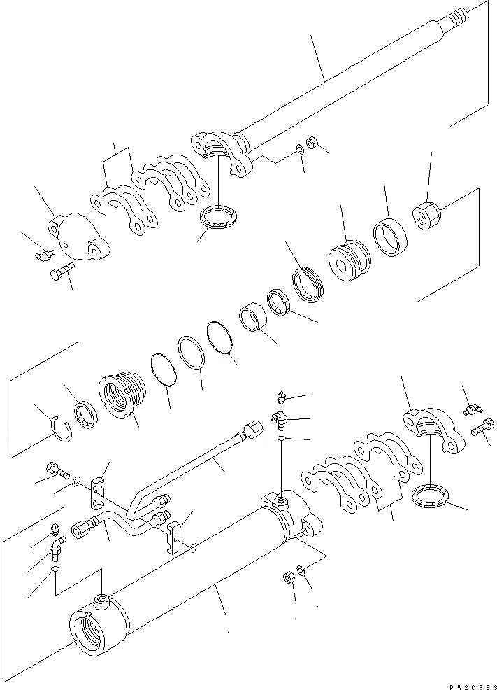 Схема запчастей Komatsu GD521A-1E - СЦЕПНОЕ УСТРОЙСТВО SHIFT ЦИЛИНДР(№-) ГИДРАВЛИКА