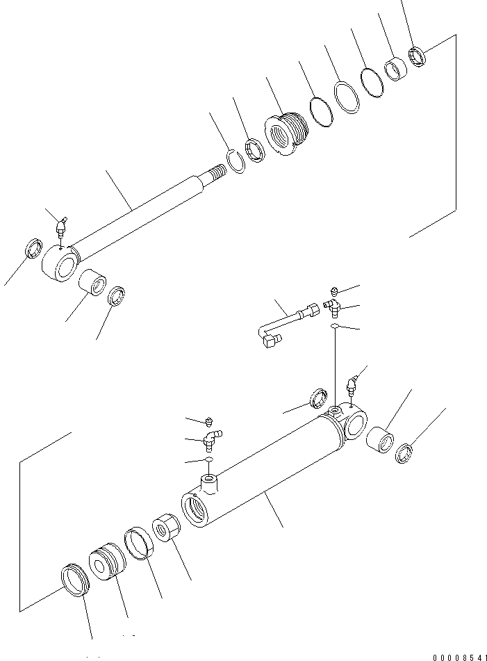 Схема запчастей Komatsu GD521A-1 - ЦИЛИНДР НАКЛОНА(№9-) СИЛОВАЯ ПЕРЕДАЧА