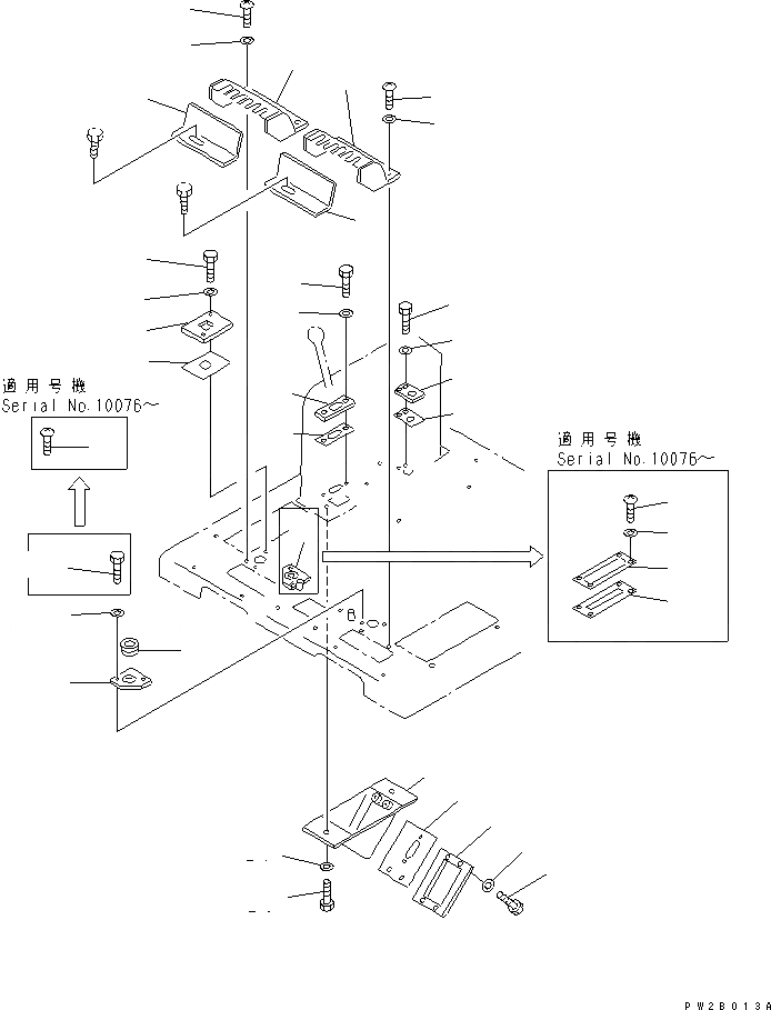 Схема запчастей Komatsu GD521A-1 - КАБИНА (B-ТИП) (/) РАМА И ЧАСТИ КОРПУСА