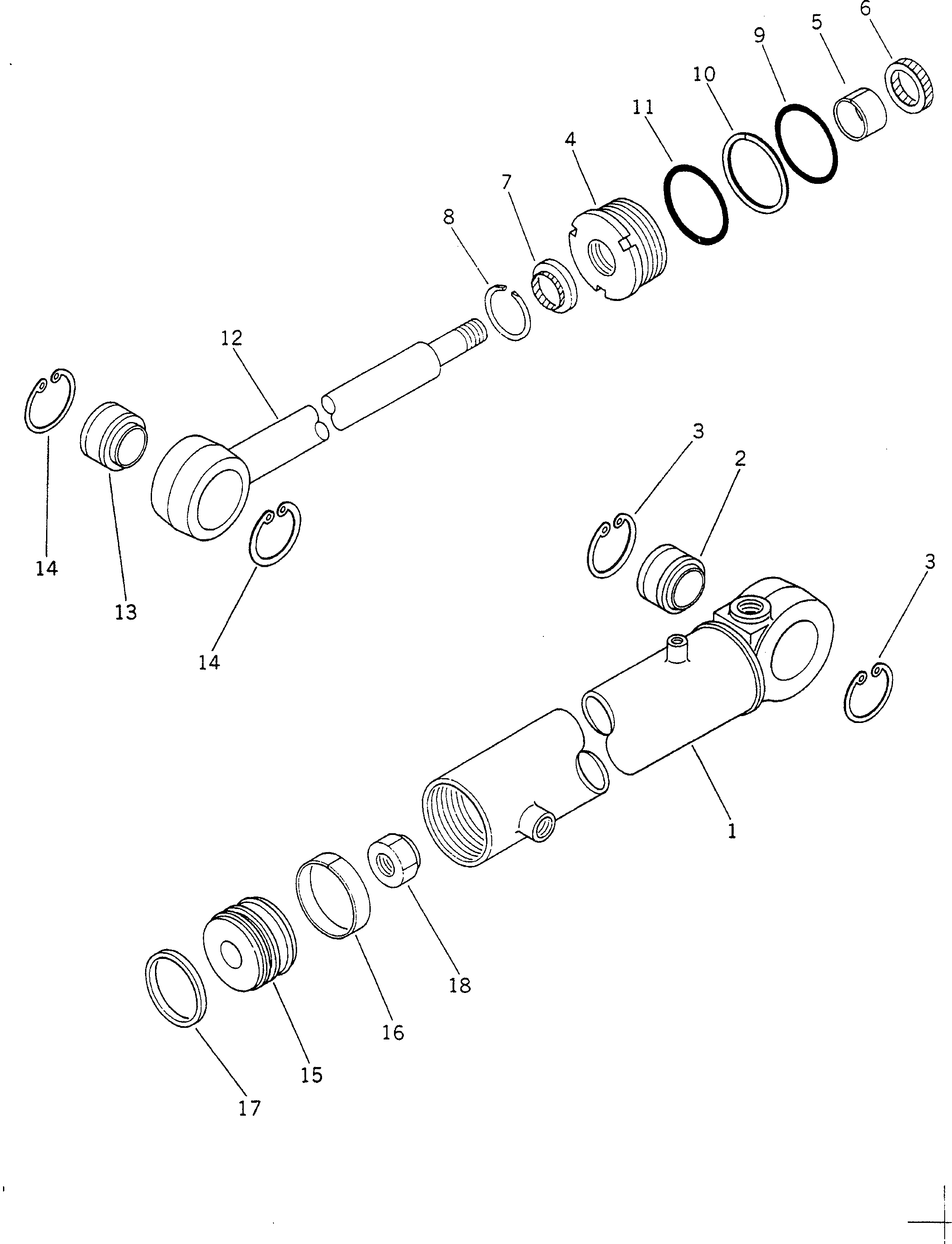 Схема запчастей Komatsu GD525A-1 - ЦИЛИНДР НАКЛОНА(№-9) ГИДРАВЛИКА