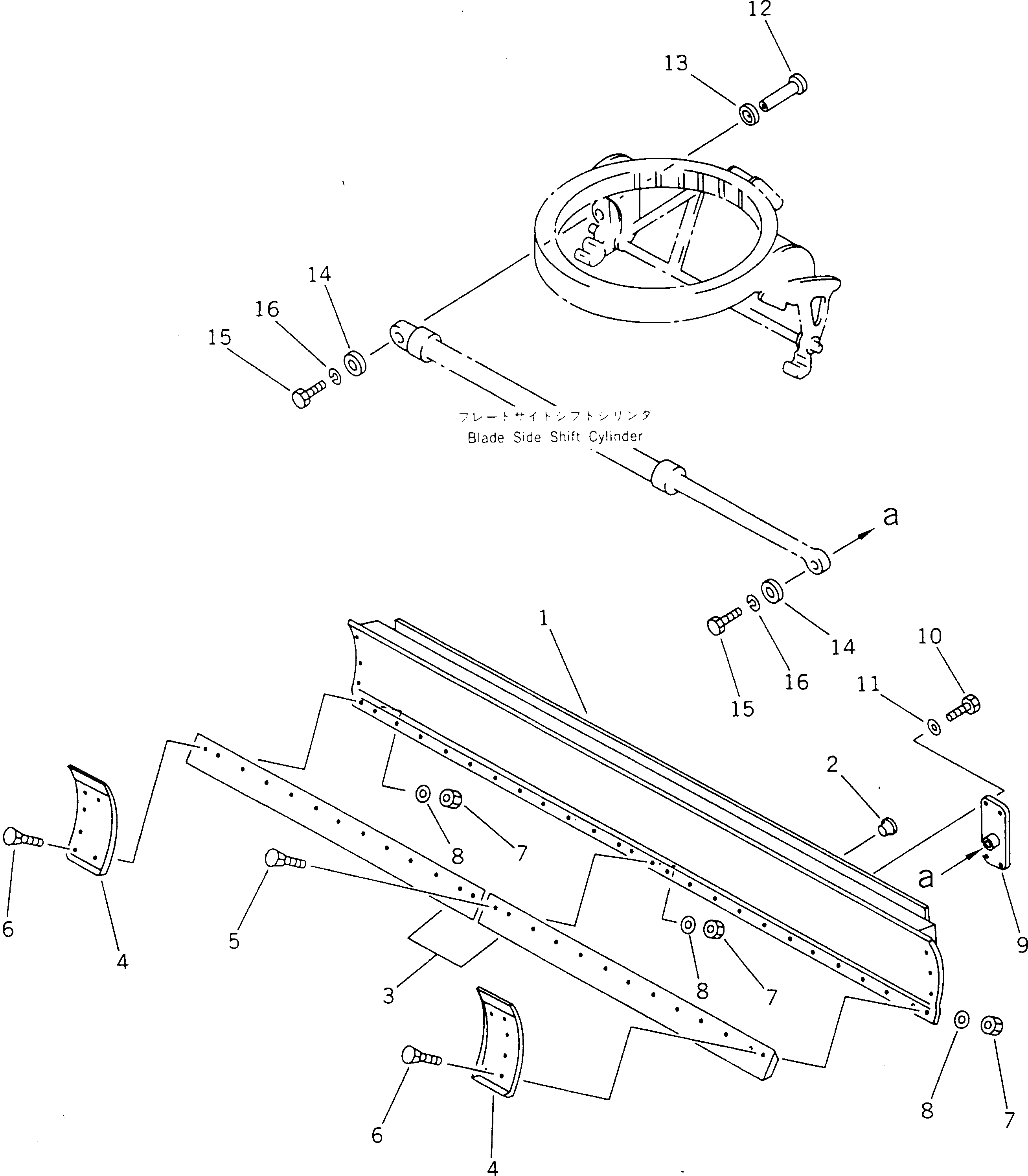 Схема запчастей Komatsu GD525A-1 - ОТВАЛ ( FEET ШИР.) РАБОЧЕЕ ОБОРУДОВАНИЕ