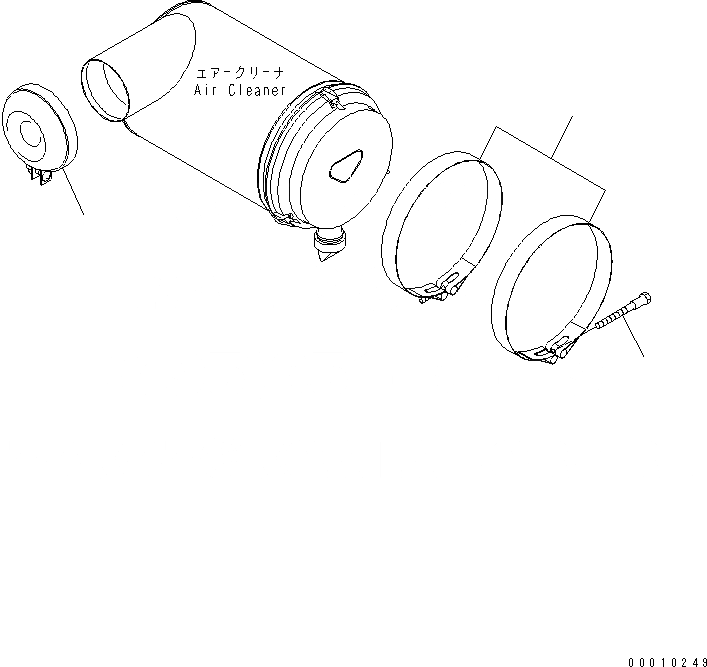 Схема запчастей Komatsu GD555-3A - ВПУСК ВОЗДУХА (ЭКРАН КРЫШКА И РЕМЕНЬ)(№-) КОМПОНЕНТЫ ДВИГАТЕЛЯ