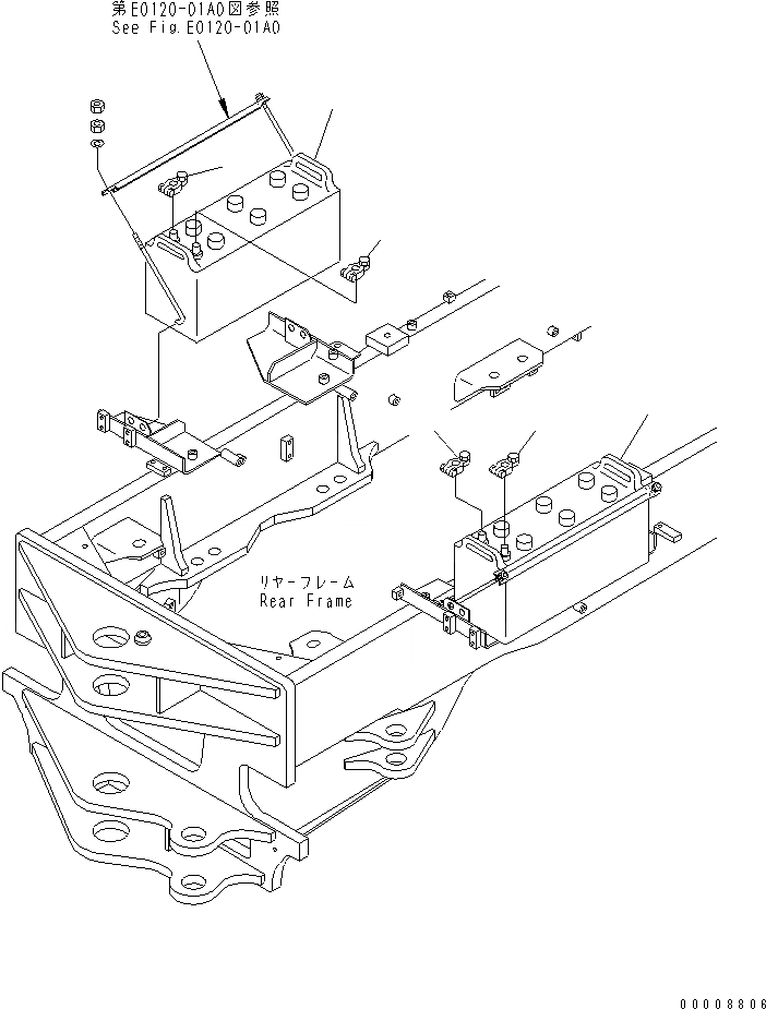 Схема запчастей Komatsu GD555-3A - АККУМУЛЯТОР (ВЫСОК. ЕМК.) (NX)(№-) ЭЛЕКТРИКА