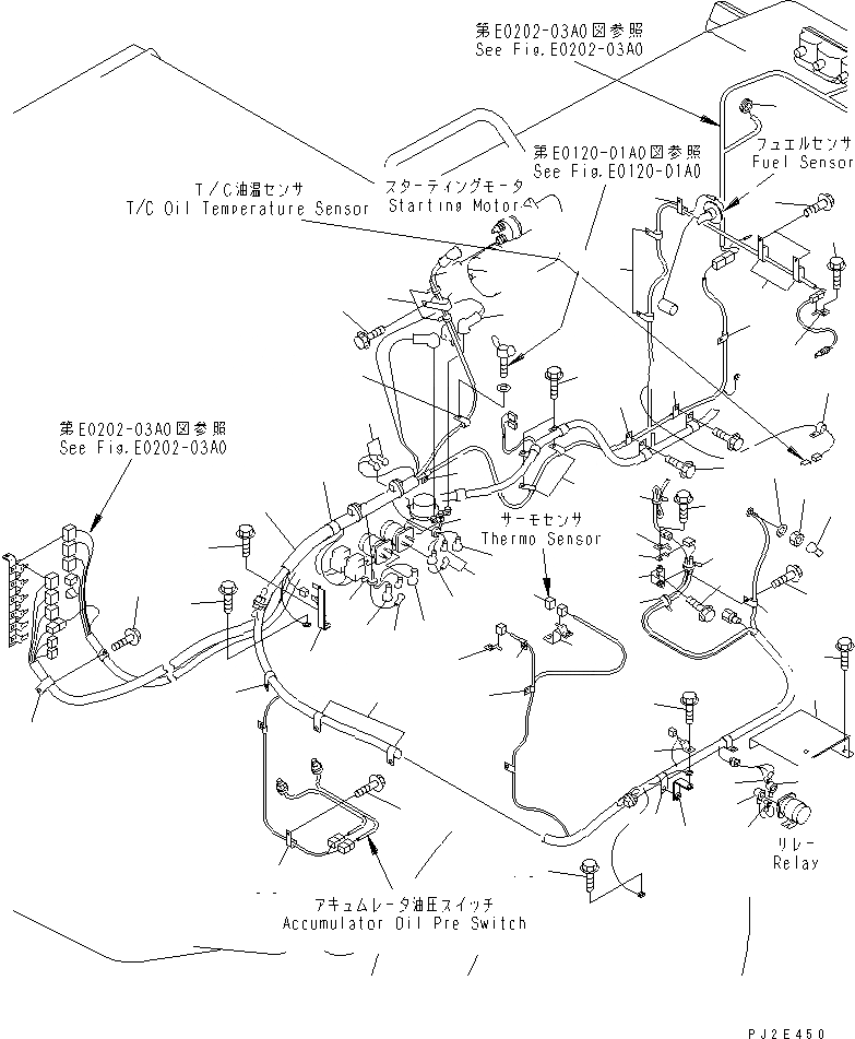 Схема запчастей Komatsu GD555-3A - ЗАДН. Э/ПРОВОДКА (ЭЛЕКТРОПРОВОДКА¤ /)(№-) ЭЛЕКТРИКА