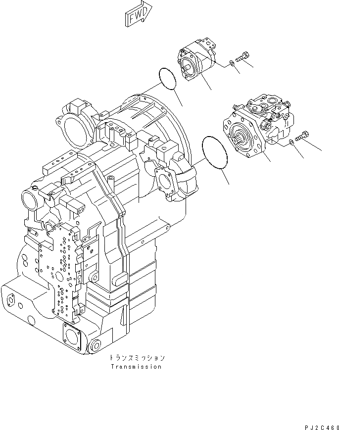 Схема запчастей Komatsu GD555-3A - ГИДР. НАСОС. ГИДРАВЛИКА