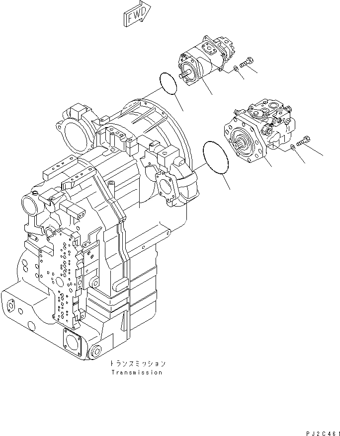 Схема запчастей Komatsu GD555-3A - ГИДР. НАСОС. (бЛОК. ДИФФЕРЕНЦИАЛА ТИП) ГИДРАВЛИКА