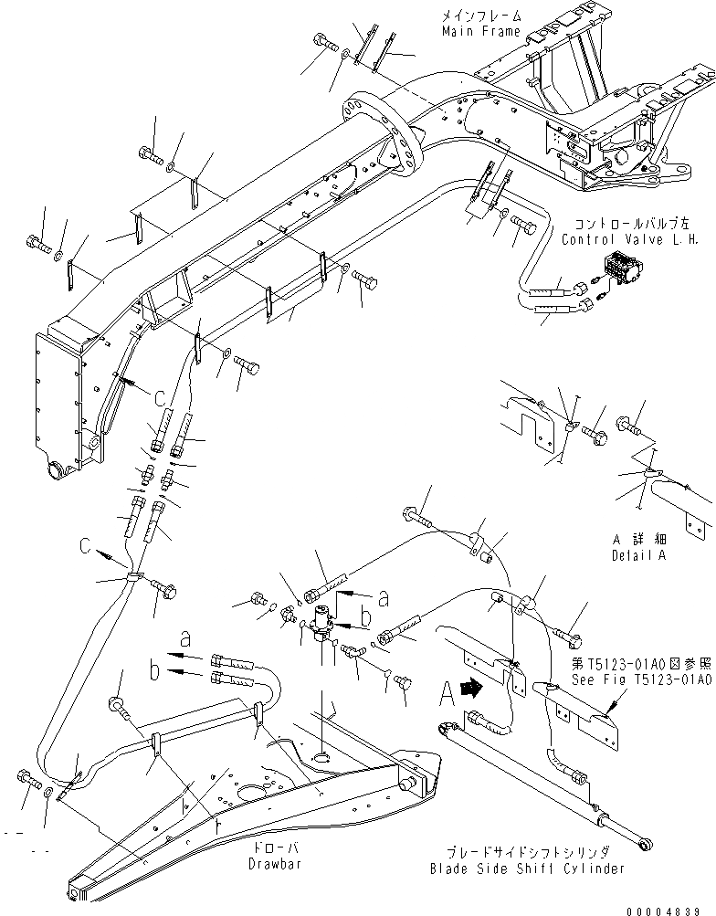 Схема запчастей Komatsu GD555-3A - ГИДРОЛИНИЯ (ЦИЛИНДР СДВИГ. ОТВАЛА ЛИНИЯ)(№-9) ГИДРАВЛИКА