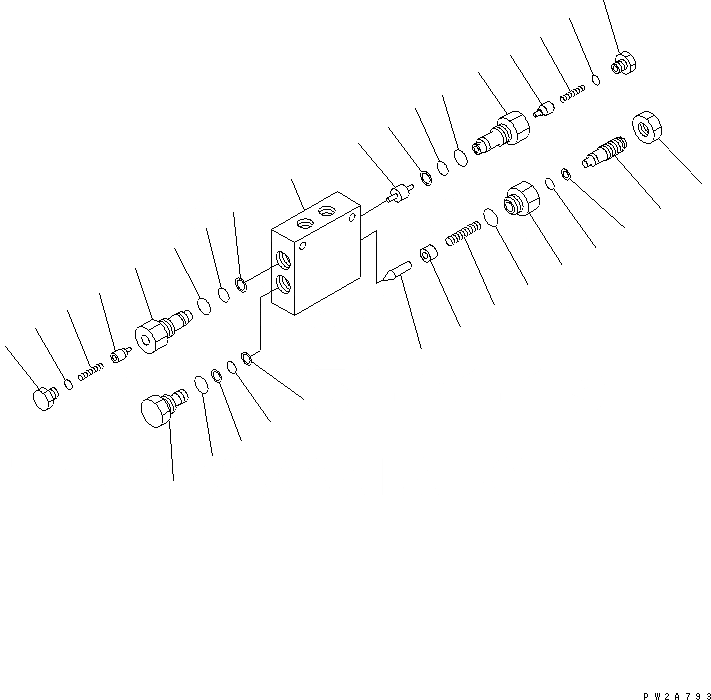 Схема запчастей Komatsu GD555-3A - ГЛАВН. КОНТРОЛЬНЫЙ КЛАПАН(ВНУТР. ЧАСТИ) (ДЛЯ НАКЛОНЯЕМ.) ГИДРАВЛИКА