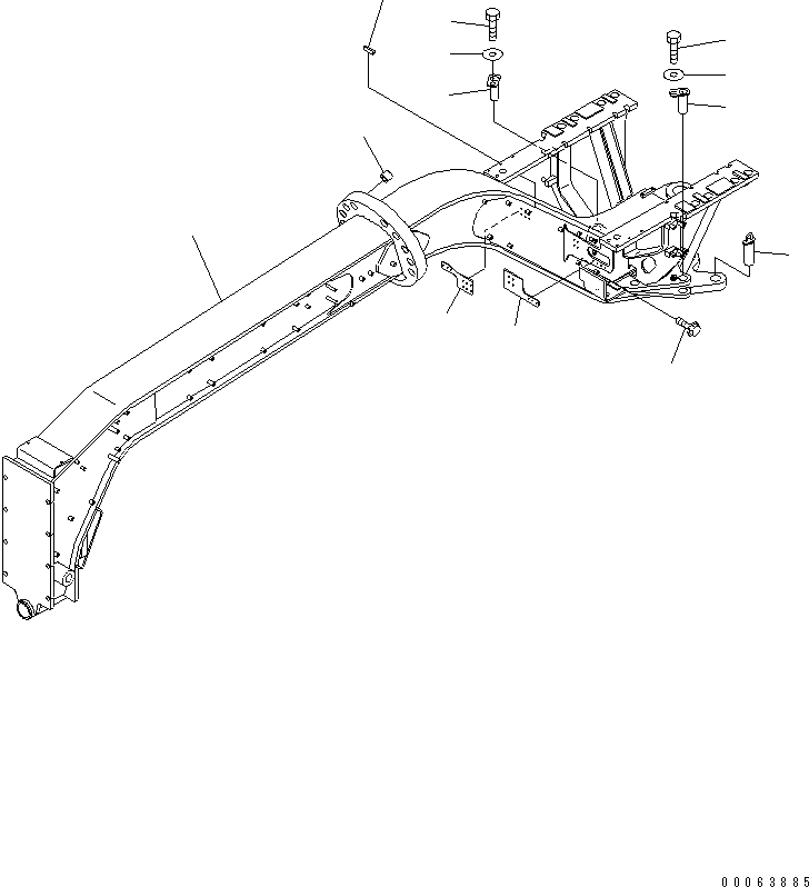 Схема запчастей Komatsu GD555-3A - ПЕРЕДН. РАМА И ПАЛЕЦ (БЕЗ SCARIFIER) (ДЛЯ DMC)(№-) РАМА И КОМПОНЕНТЫ