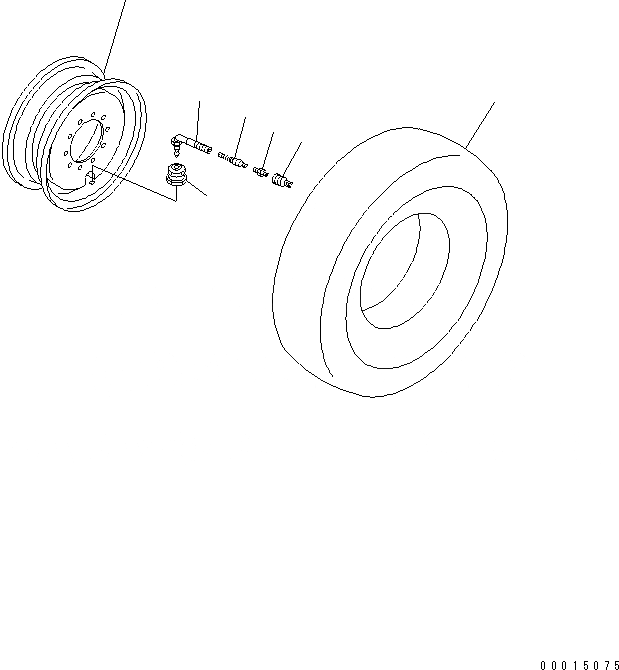 Схема запчастей Komatsu GD555-3A - SPARE ШИНЫ (7.-R) ОБОД КОЛЕСА И ШИНЫ