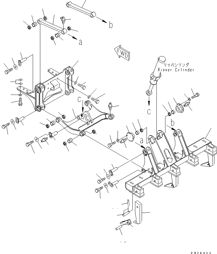 Схема запчастей Komatsu GD555-3A - РЫХЛИТЕЛЬ (С SCARIFIER TOOTH)(№-) РАБОЧЕЕ ОБОРУДОВАНИЕ