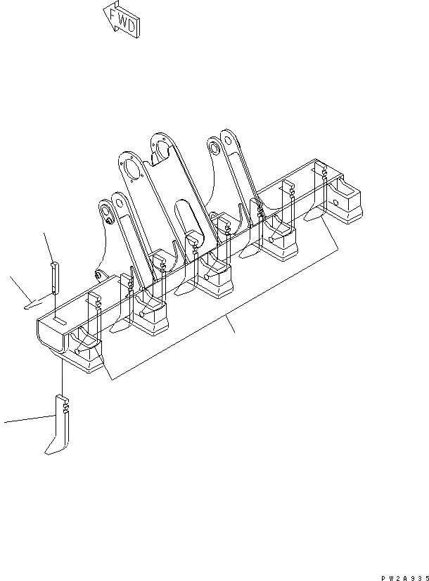 Схема запчастей Komatsu GD555-3A - РЫХЛИТЕЛЬ SHANK TOOTH(№-) РАБОЧЕЕ ОБОРУДОВАНИЕ