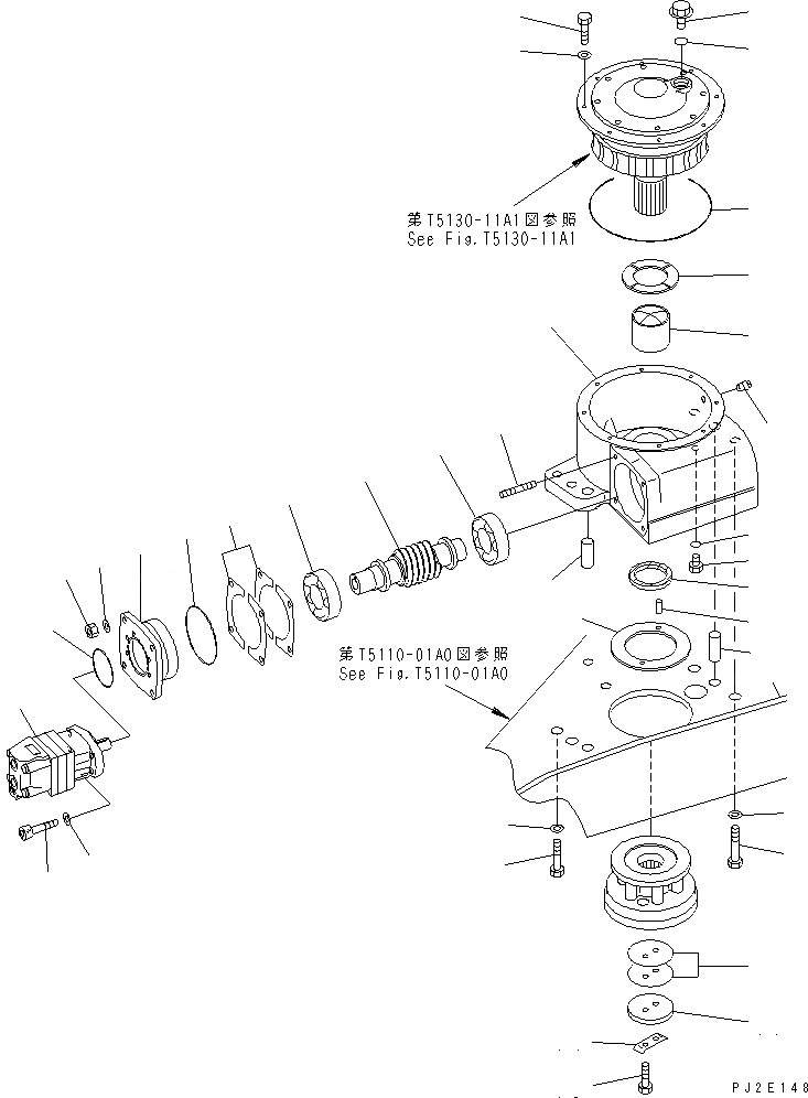 Схема запчастей Komatsu GD555-3A - CIRCLE ВРАЩ.LVING (/) (С SLIP МУФТА) РАБОЧЕЕ ОБОРУДОВАНИЕ