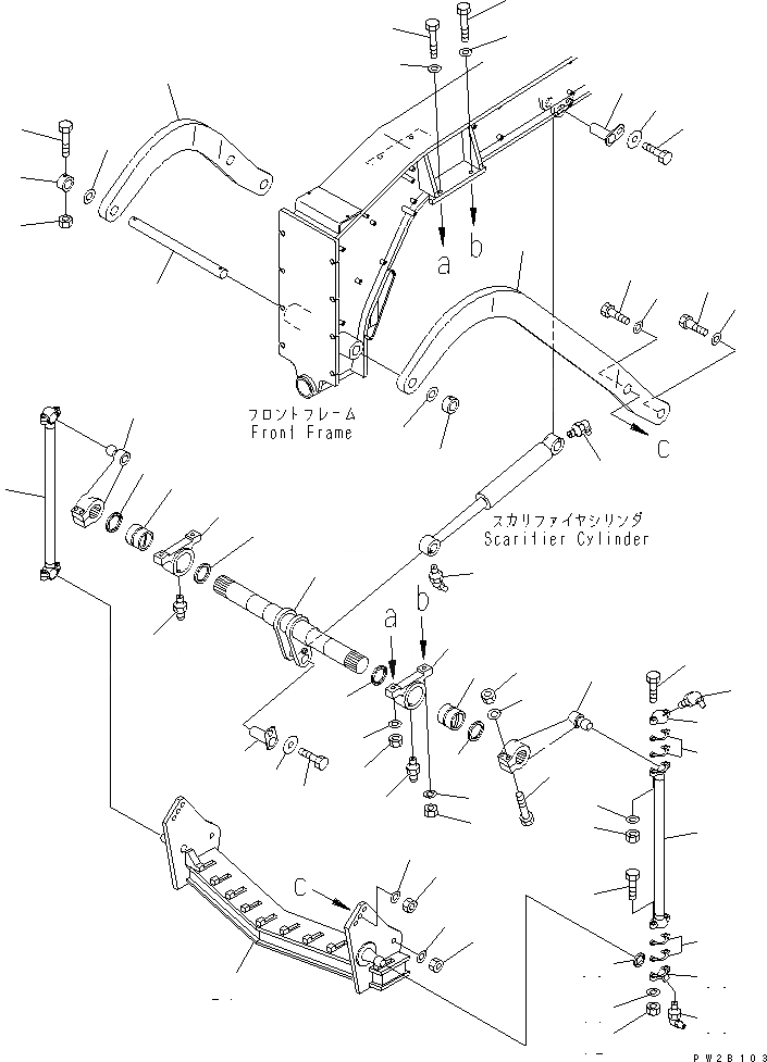 Схема запчастей Komatsu GD555-3A - SCARIFIER (ФИКС. ROD ТИП) РАБОЧЕЕ ОБОРУДОВАНИЕ