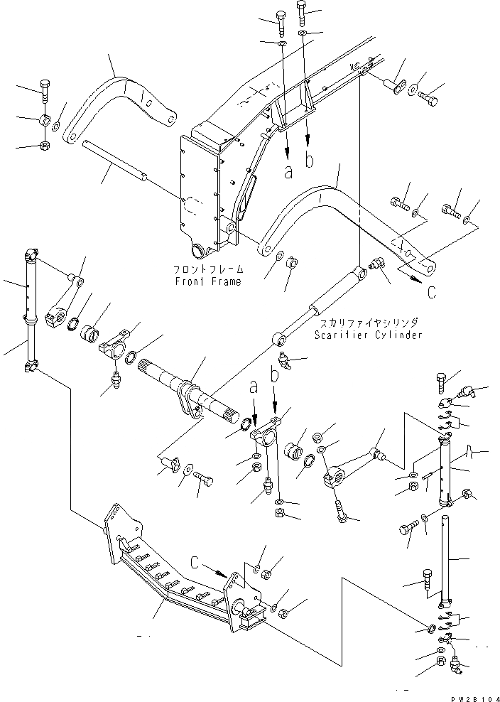 Схема запчастей Komatsu GD555-3A - SCARIFIER (ADJUST ROD ТИП) РАБОЧЕЕ ОБОРУДОВАНИЕ