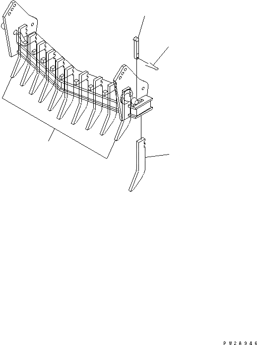 Схема запчастей Komatsu GD555-3A - SCARIFIER SHANK TOOTH РАБОЧЕЕ ОБОРУДОВАНИЕ