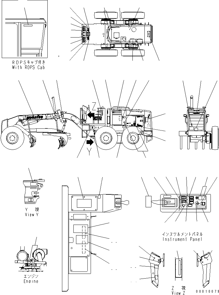 Схема запчастей Komatsu GD555-3A - МАРКИРОВКА (АНГЛ.)(№-) МАРКИРОВКА