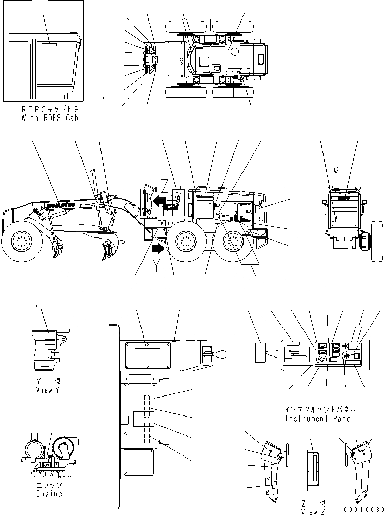 Схема запчастей Komatsu GD555-3A - МАРКИРОВКА (ИСПАНИЯ)(№-) МАРКИРОВКА