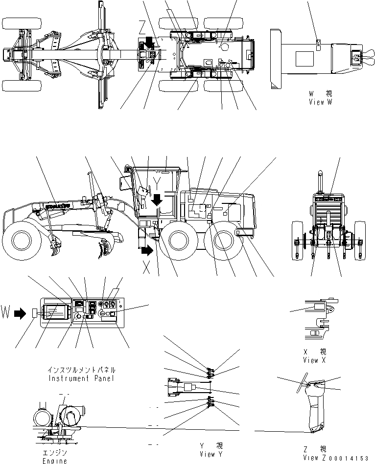 Схема запчастей Komatsu GD555-3A - МАРКИРОВКА (АНГЛ.) (ДЛЯ АВСТРАЛИИ)(№-) МАРКИРОВКА