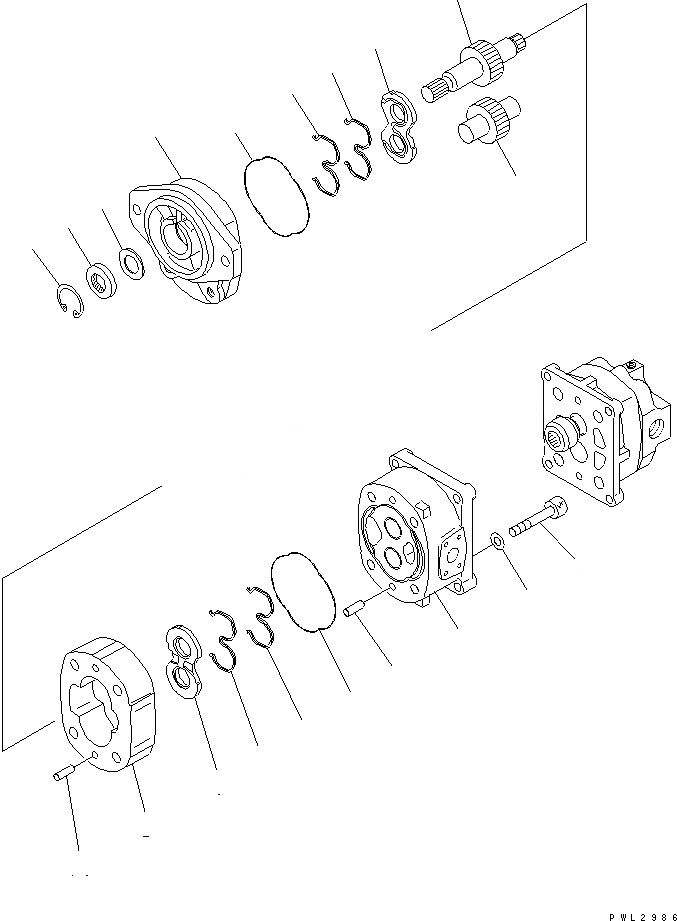 Схема запчастей Komatsu GD555-3A - ПРИВОД НАСОС (СДВОЕНН.) (ВНУТР. ЧАСТИ) (/) ОСНОВН. КОМПОНЕНТЫ И РЕМКОМПЛЕКТЫ