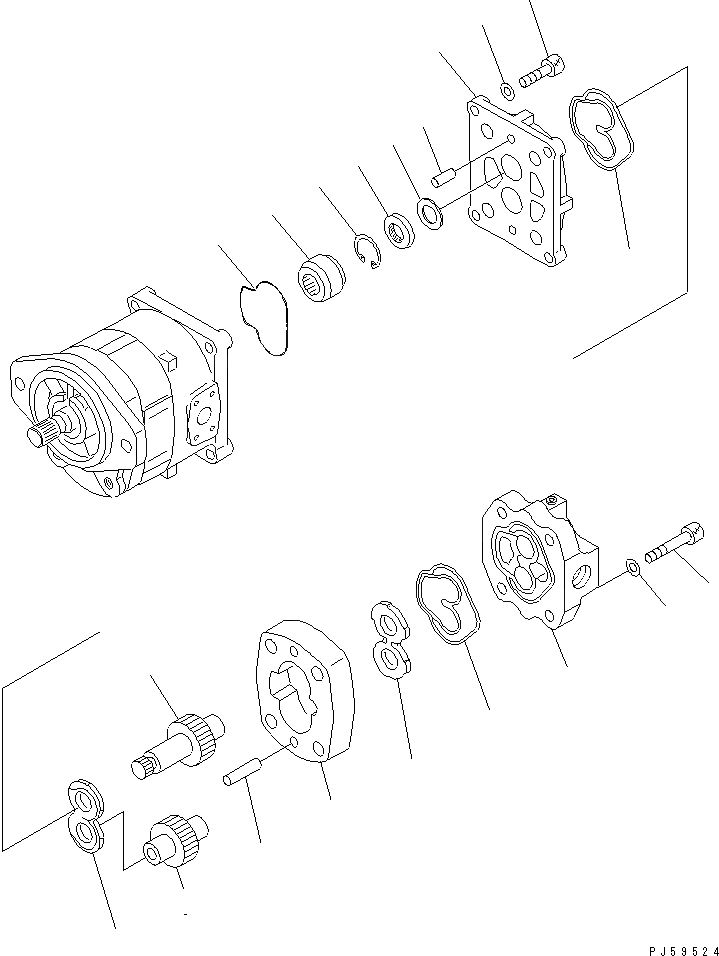 Схема запчастей Komatsu GD555-3A - ПРИВОД НАСОС (СДВОЕНН.) (ВНУТР. ЧАСТИ) (/) ОСНОВН. КОМПОНЕНТЫ И РЕМКОМПЛЕКТЫ