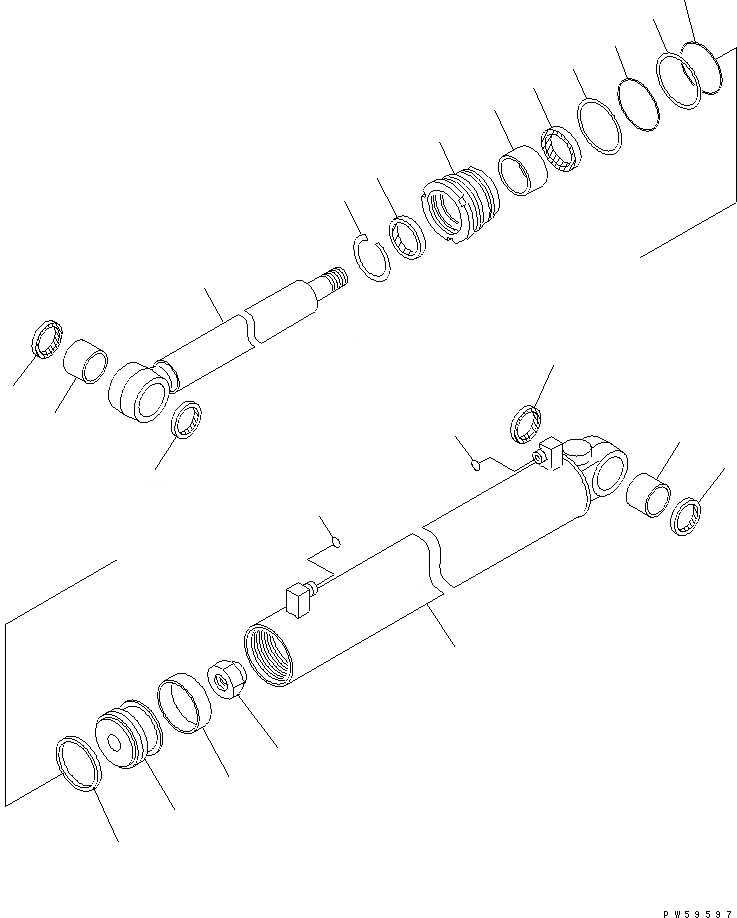 Схема запчастей Komatsu GD555-3A - ОТВАЛ SHIFT ЦИЛИНДР (ВНУТР. ЧАСТИ) ОСНОВН. КОМПОНЕНТЫ И РЕМКОМПЛЕКТЫ
