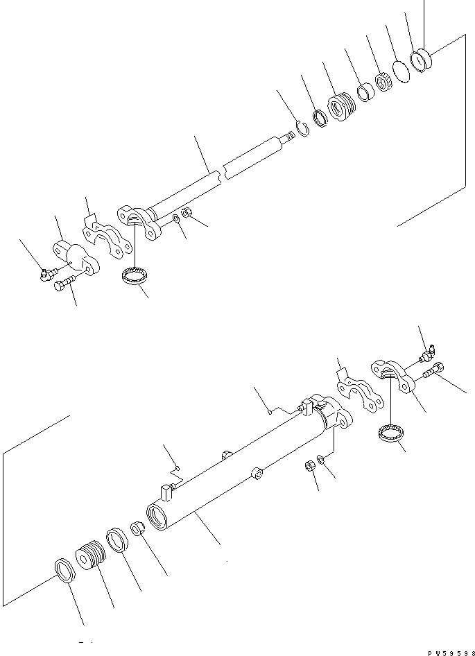 Схема запчастей Komatsu GD555-3A - СЦЕПНОЕ УСТРОЙСТВО SHIFT ЦИЛИНДР (ВНУТР. ЧАСТИ) ОСНОВН. КОМПОНЕНТЫ И РЕМКОМПЛЕКТЫ