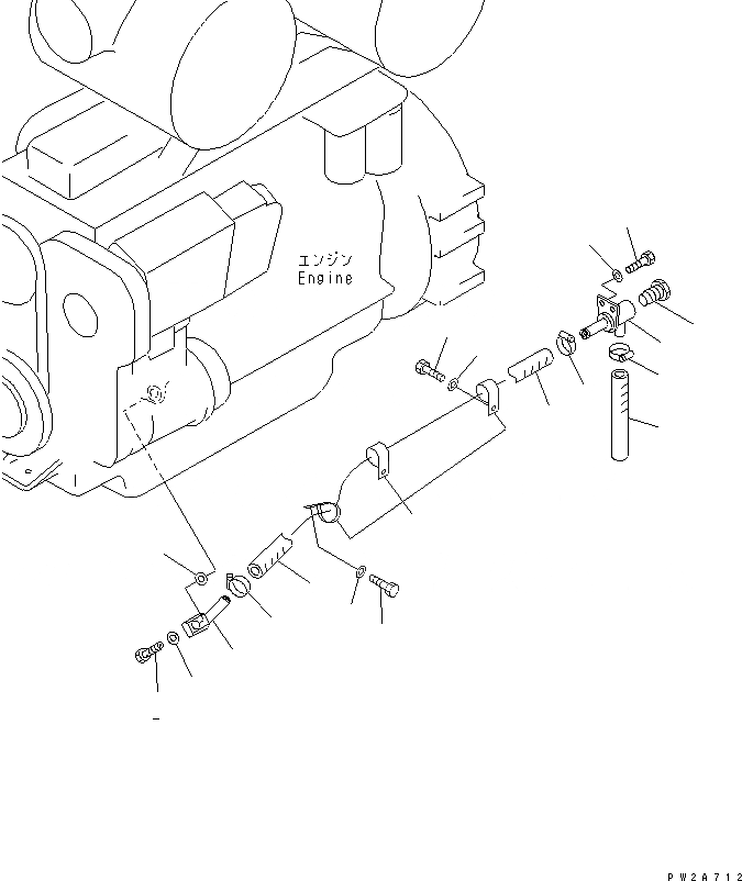 Схема запчастей Komatsu GD555-3 - ДВИГАТЕЛЬ АКСЕССУАРЫ (УДАЛЕНН. ДРЕНАЖН.)(№-) КОМПОНЕНТЫ ДВИГАТЕЛЯ