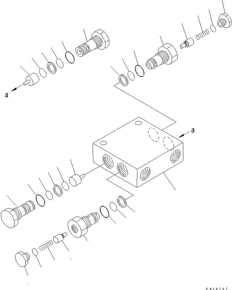 Схема запчастей Komatsu GD555-3 - ГЛАВН. КОНТРОЛЬНЫЙ КЛАПАН(ВНУТР. ЧАСТИ) (ДЛЯ ОТВАЛ SHIFT¤ ПРАВ.) ГИДРАВЛИКА