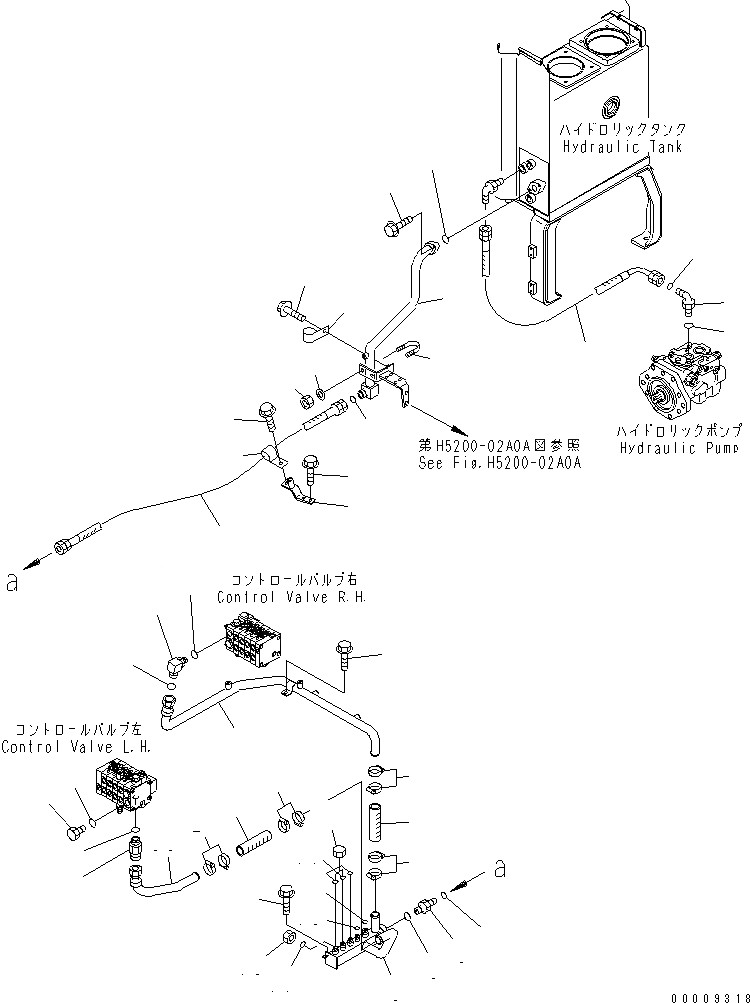 Схема запчастей Komatsu GD555-3 - ГИДРОЛИНИЯ (ВОЗВРАТ. ЛИНИЯ)(№-) ГИДРАВЛИКА