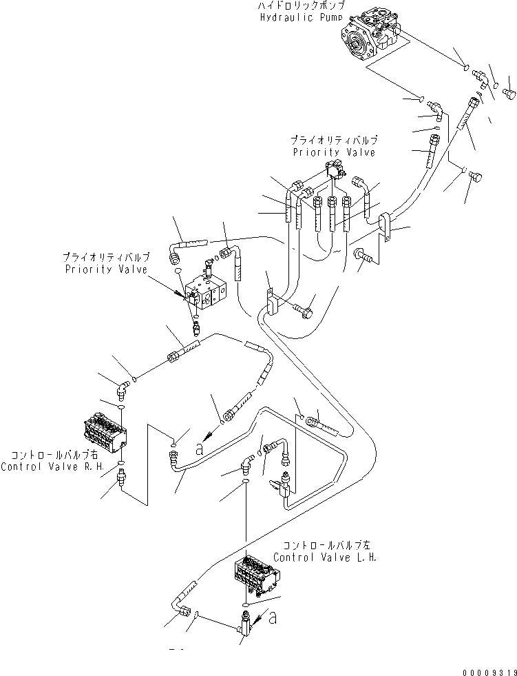 Схема запчастей Komatsu GD555-3 - ГИДРОЛИНИЯ (L.S. ТРУБЫ¤ /)(№-) ГИДРАВЛИКА