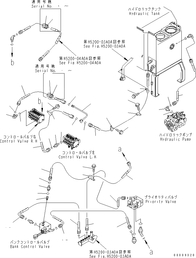 Схема запчастей Komatsu GD555-3 - ГИДРОЛИНИЯ (L.S. ТРУБЫ¤ /)(№-) ГИДРАВЛИКА