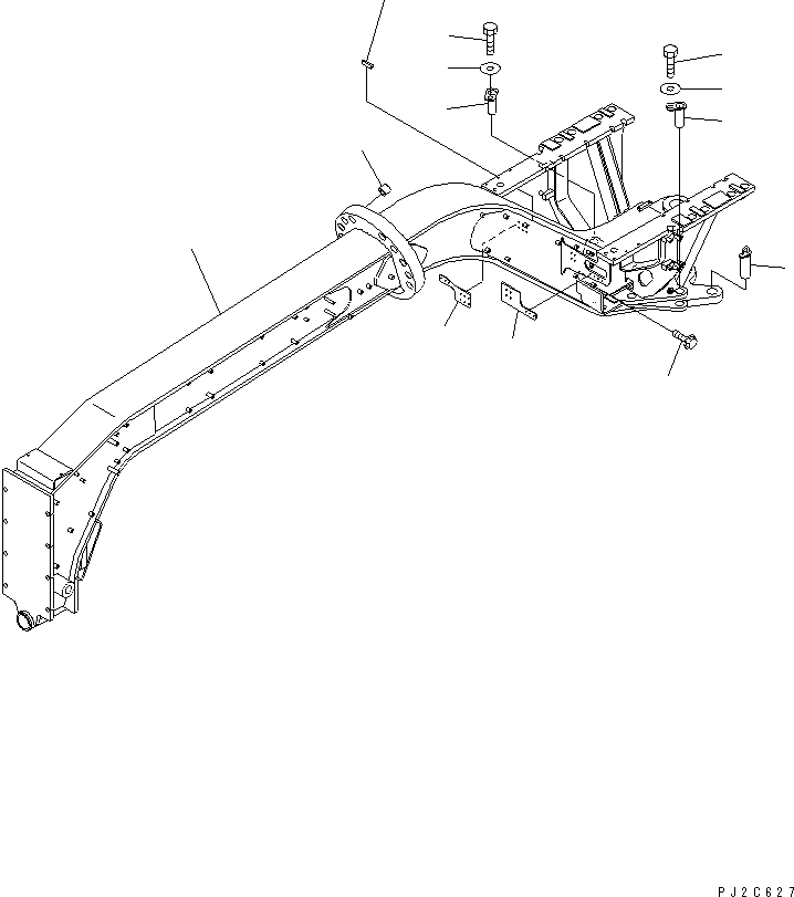 Схема запчастей Komatsu GD555-3 - ПЕРЕДН. РАМА И ПАЛЕЦ (БЕЗ SCARIFIER)(№-) РАМА И КОМПОНЕНТЫ