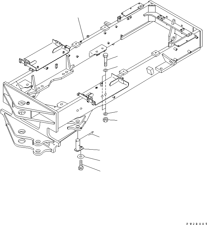 Схема запчастей Komatsu GD555-3 - ЗАДН. РАМА И ПАЛЕЦ(№-) РАМА И КОМПОНЕНТЫ