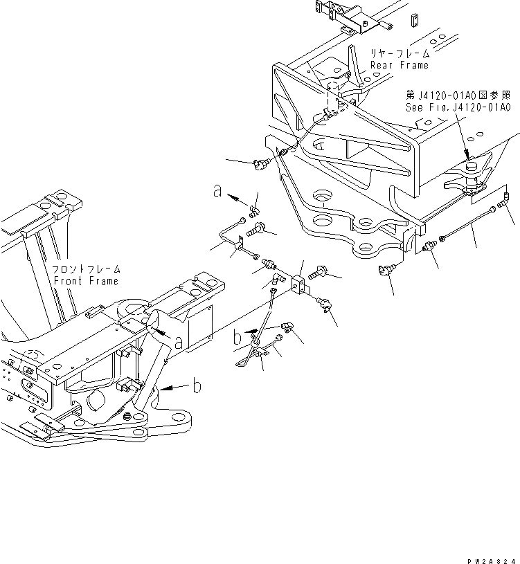 Схема запчастей Komatsu GD555-3 - УДАЛЕННАЯ СМАЗКА(№-) РАМА И КОМПОНЕНТЫ