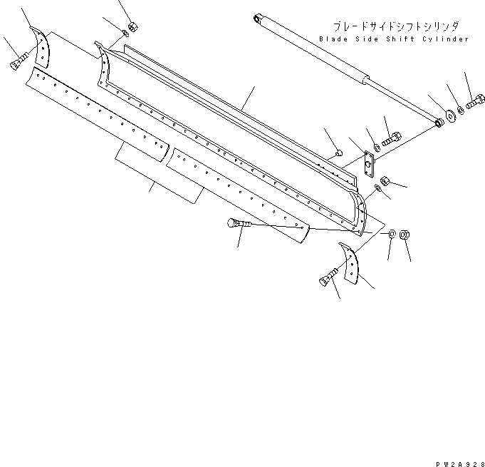 Схема запчастей Komatsu GD555-3 - ОТВАЛ (.7M) РАБОЧЕЕ ОБОРУДОВАНИЕ