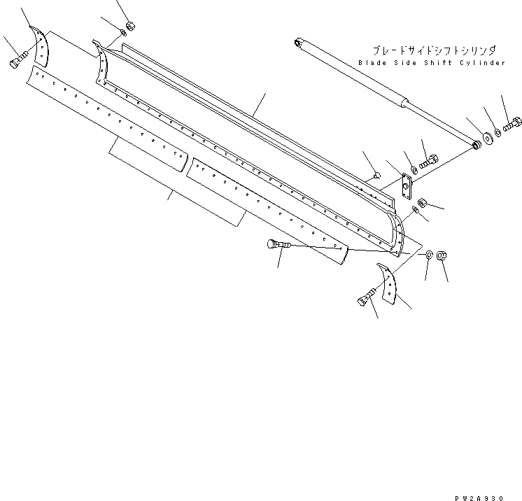 Схема запчастей Komatsu GD555-3 - ОТВАЛ (.M) (БОЛЬШ. SIZE КРОМКА) РАБОЧЕЕ ОБОРУДОВАНИЕ