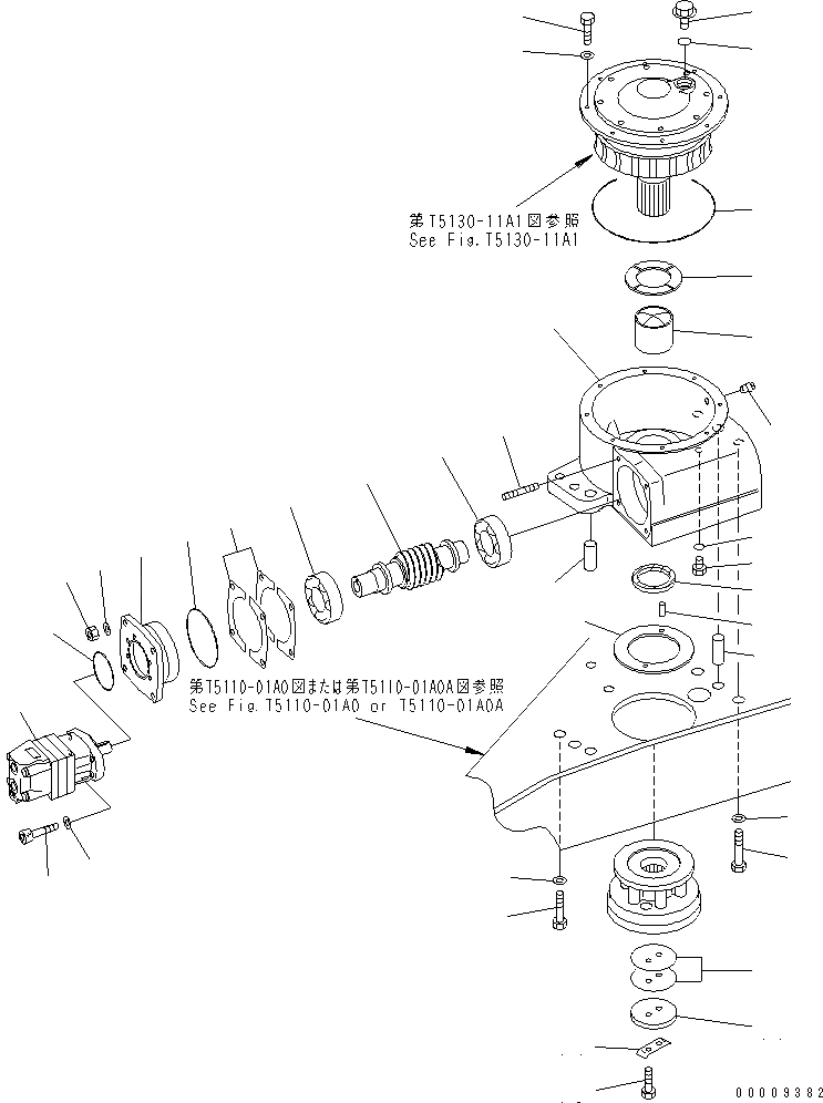 Схема запчастей Komatsu GD555-3 - CIRCLE ВРАЩ.LVING¤ / (С SLIP МУФТА) РАБОЧЕЕ ОБОРУДОВАНИЕ