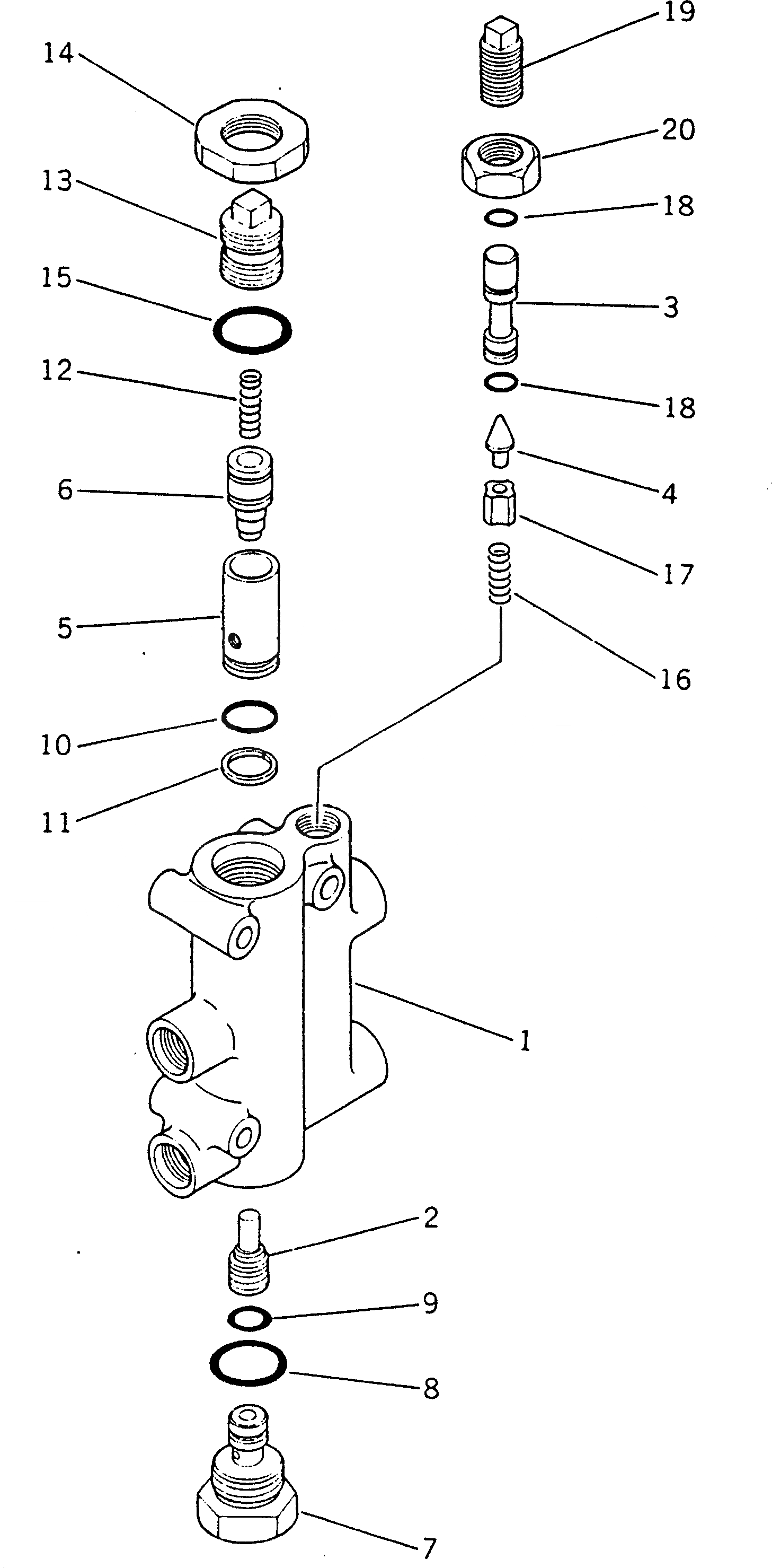 Схема запчастей Komatsu GD605A-3 - ГЛАВН. КОНТРОЛЬ КЛАПАН(№7-) ГИДРАВЛИКА