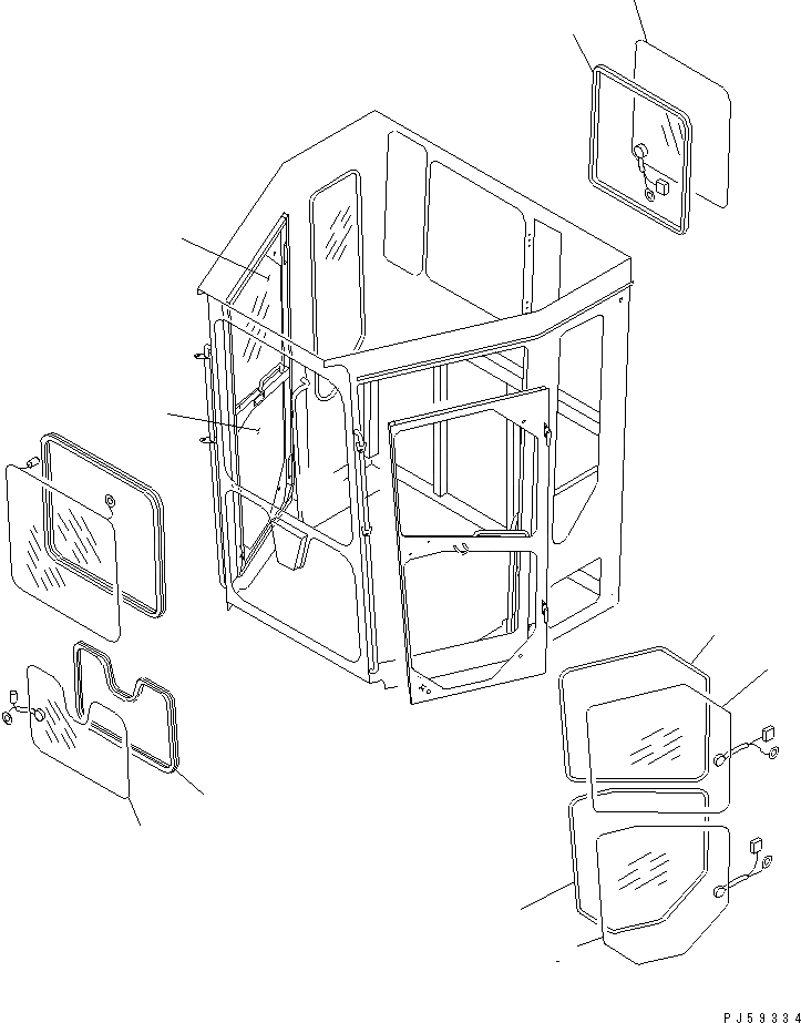 Схема запчастей Komatsu GD605A-5S - ПОДОГРЕВ WIRE СТЕКЛА (ПЕРЕДН. НИЖН. AND ЗАДН.¤ ДВЕРЬ)(№-) РАМА И ЧАСТИ КОРПУСА