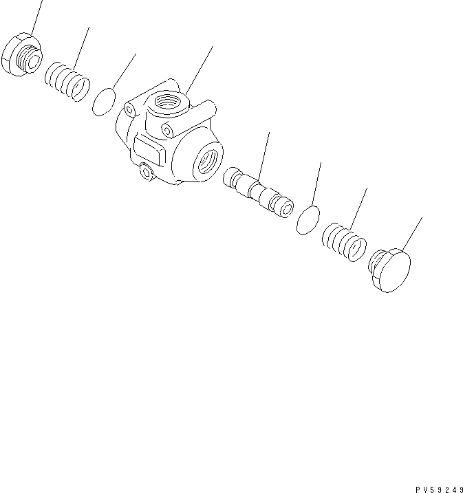 Схема запчастей Komatsu GD605A-5S - КЛАПАН ДЕЛИТЕЛЯ ПОТОКА ГИДРАВЛИКА
