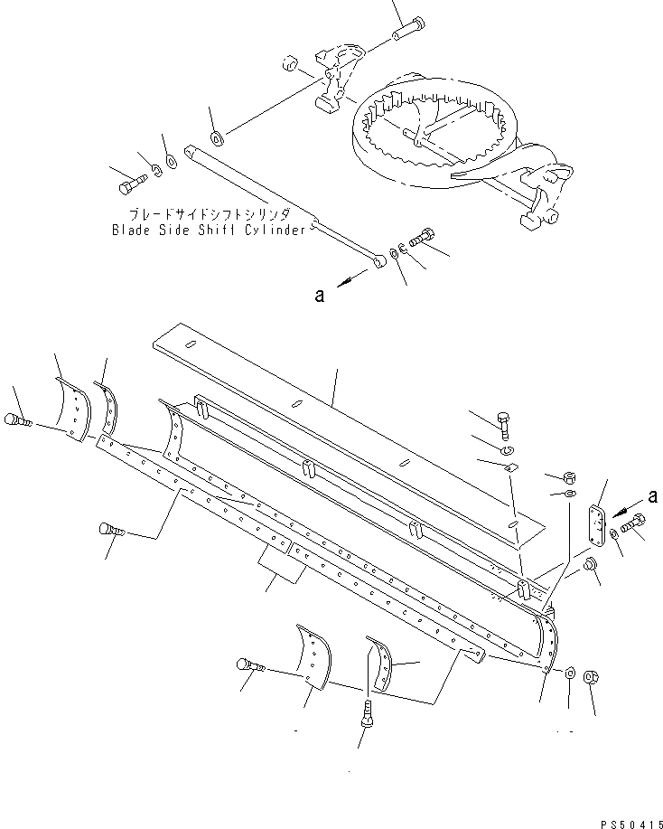 Схема запчастей Komatsu GD605A-5S - ОТВАЛ(№-) РАБОЧЕЕ ОБОРУДОВАНИЕ