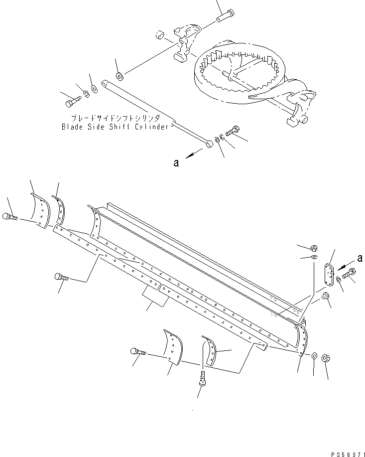 Схема запчастей Komatsu GD605A-5S - ОТВАЛ (С НАКЛОНЯЕМ.)(№-) РАБОЧЕЕ ОБОРУДОВАНИЕ