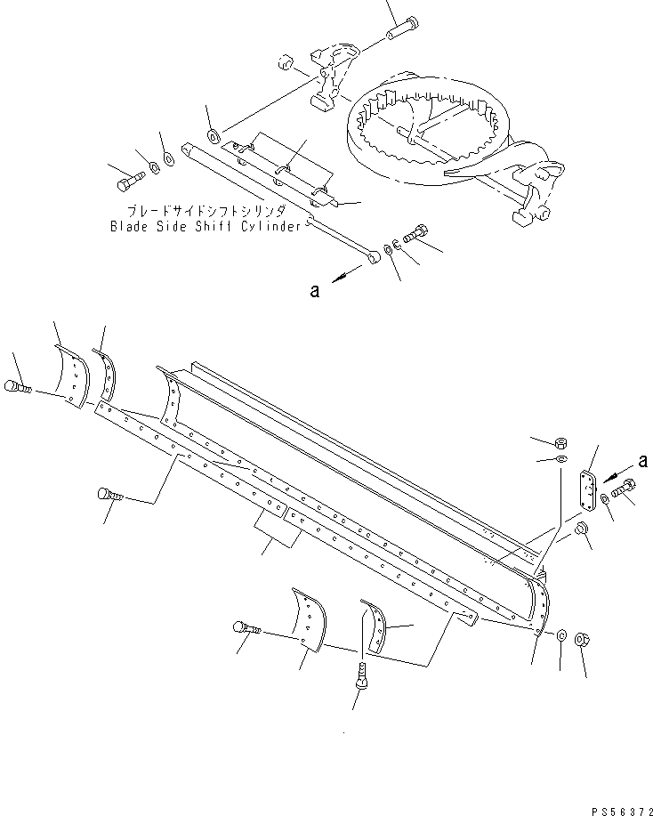 Схема запчастей Komatsu GD605A-5S - ОТВАЛ (С НАКЛОНЯЕМ.)(№-) РАБОЧЕЕ ОБОРУДОВАНИЕ